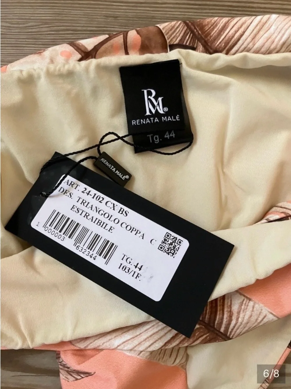 RENATA MALE Made in Italy 2 pc.Print Bikini Swim Suit. IT/44 US/SM. NWT